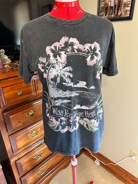 Hollister Black Crewneck Tee with Beach Logo